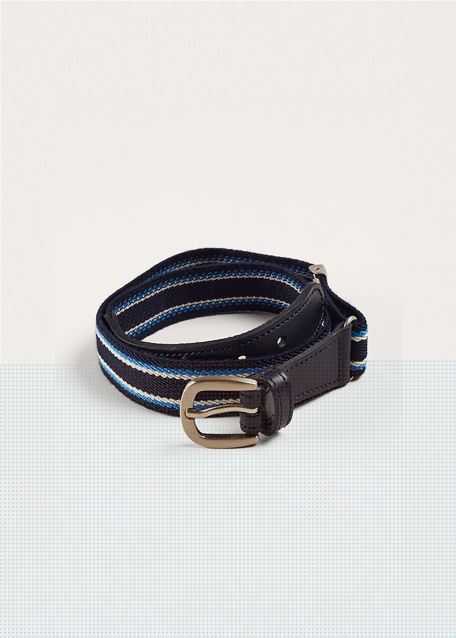 Dark Blue Striped Belt BELTS from Pepa London