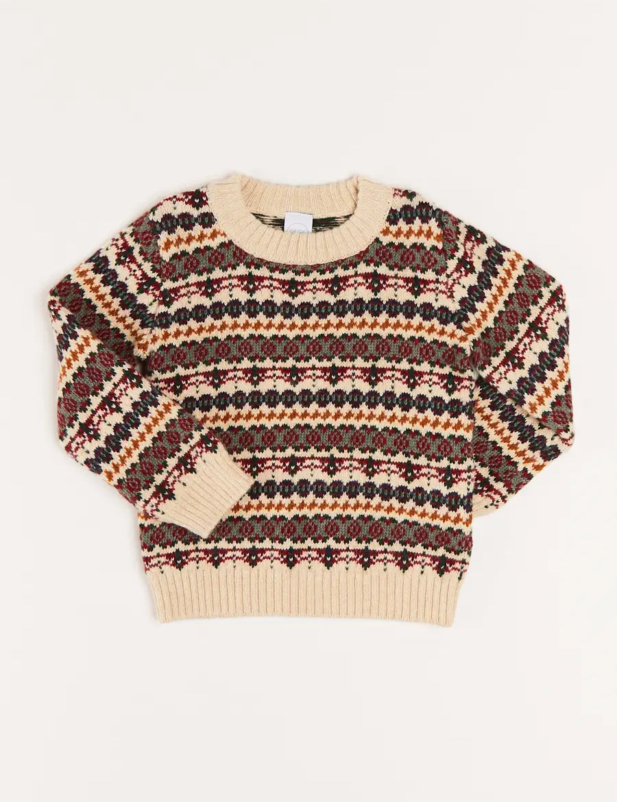 All Over Fair Isle Jumper in Camel (4-10yrs) Knitwear  from Pepa London