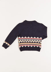 Bear Intarsia Cardigan in Navy (6mths-3yrs) Knitwear  from Pepa London