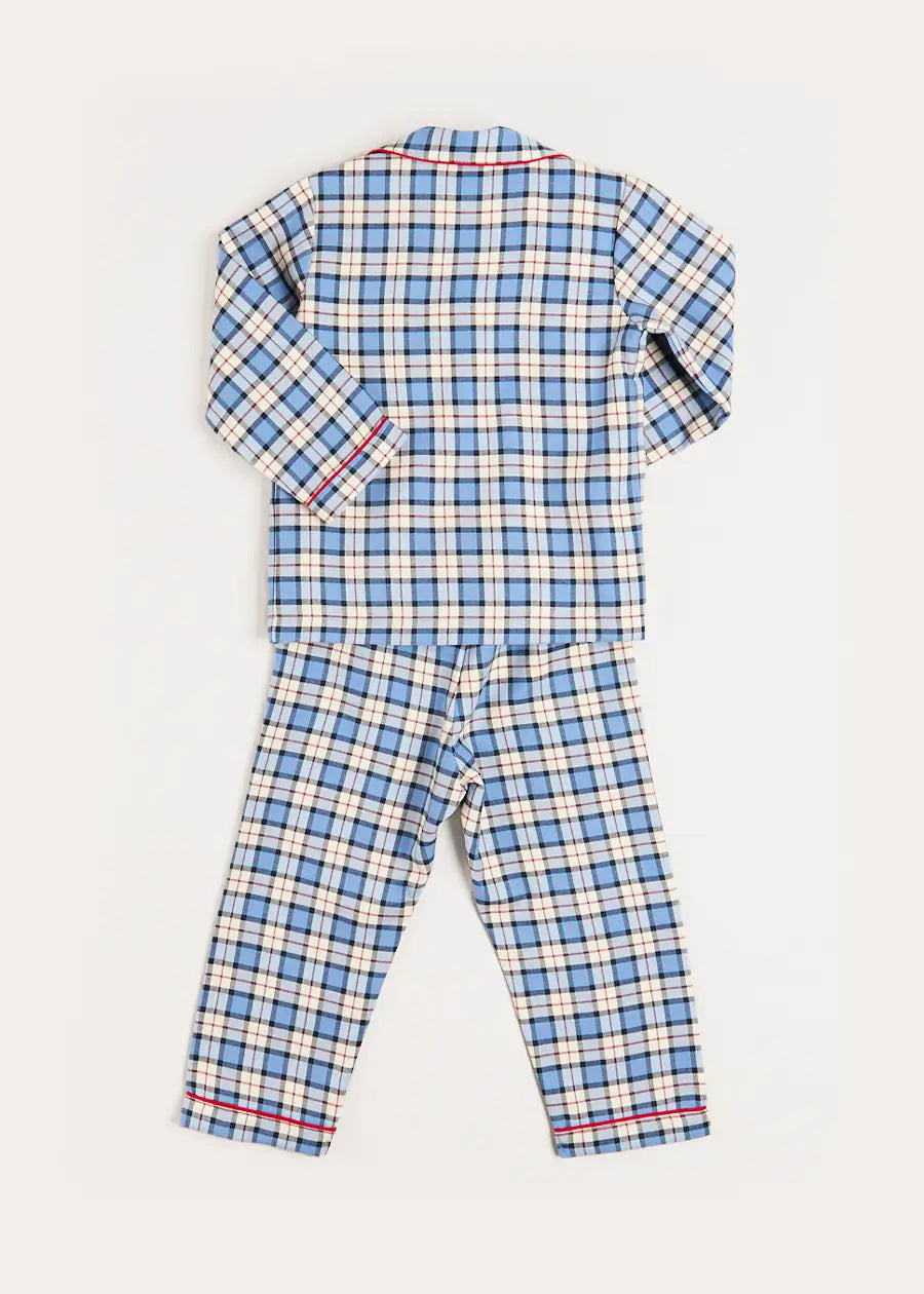 Gloucester Check Pyjamas in Blue (18mths-10yrs) Nightwear  from Pepa London