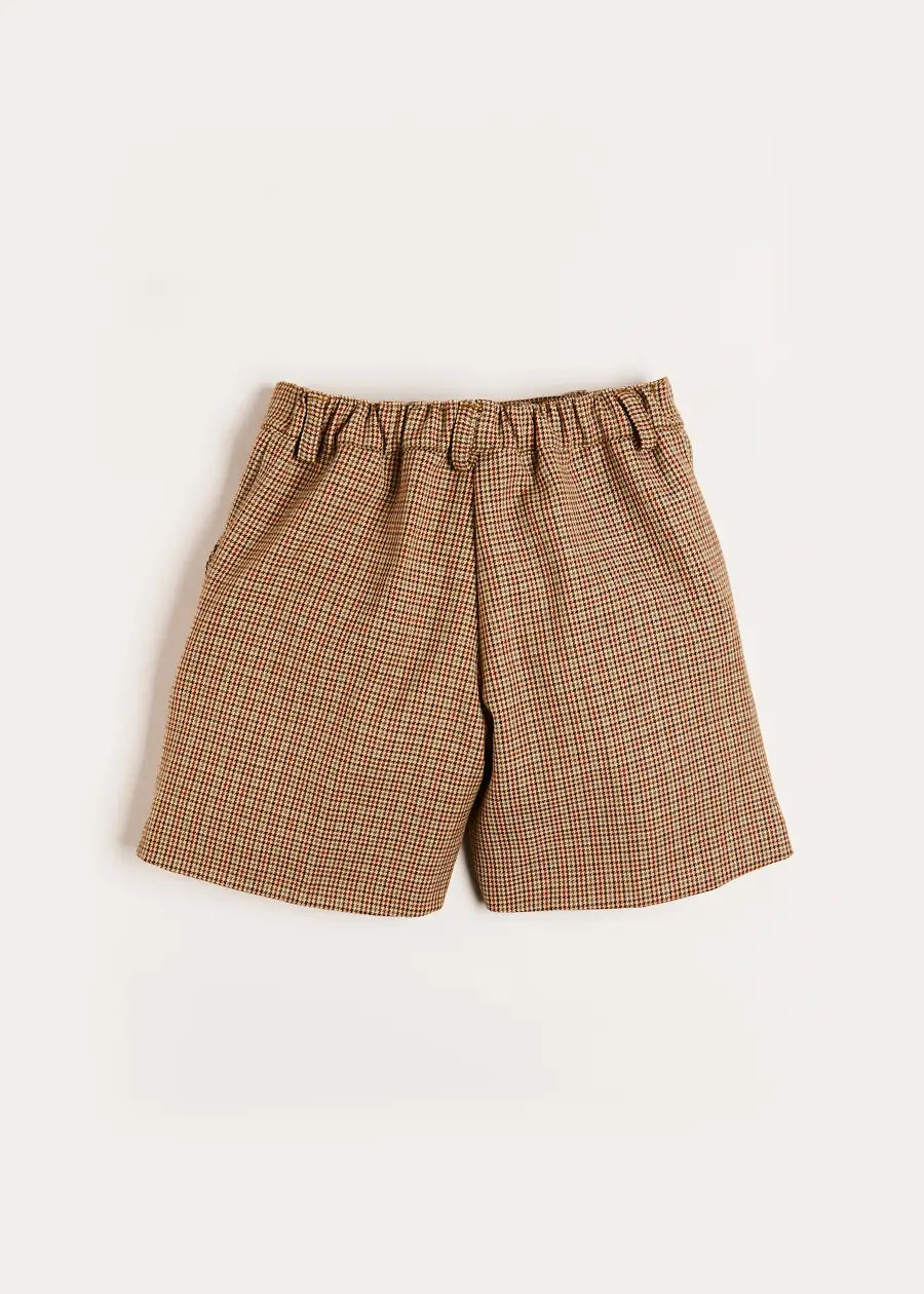 Chester Puppytooth Shorts in Caramel (4-10yrs) Shorts  from Pepa London