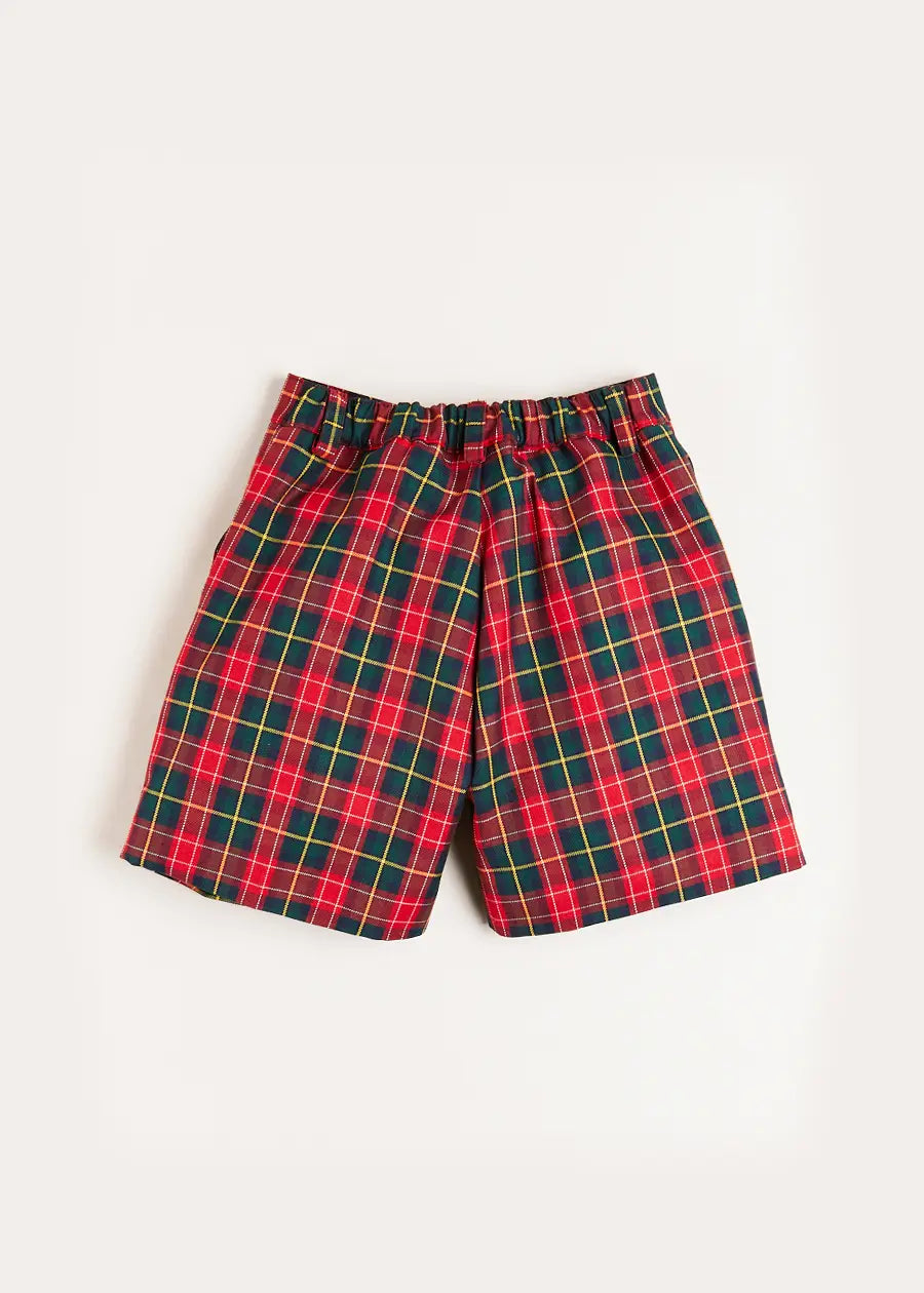 Belgravia Tartan Shorts in Red (4-10yrs) Shorts  from Pepa London
