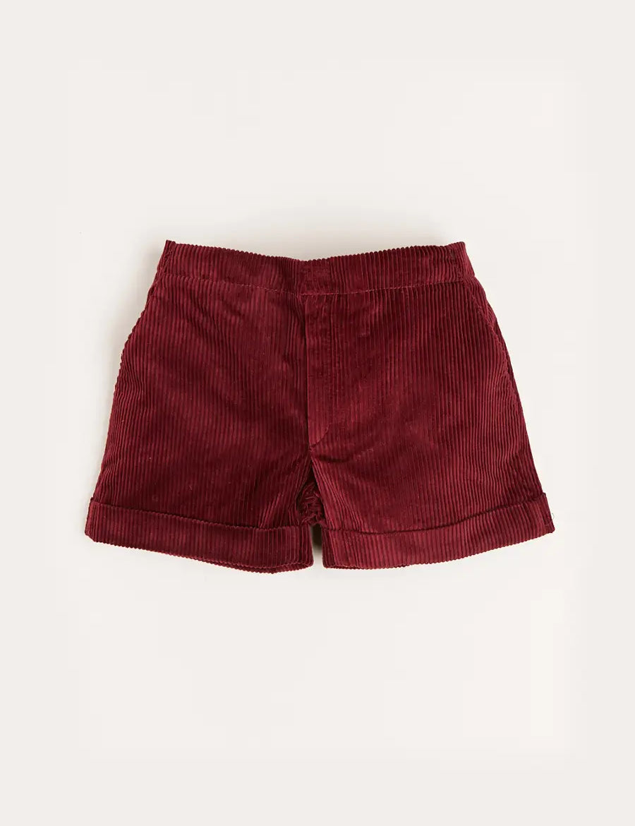 Corduroy Shorts in Burgundy (18mths-4yrs) Shorts  from Pepa London