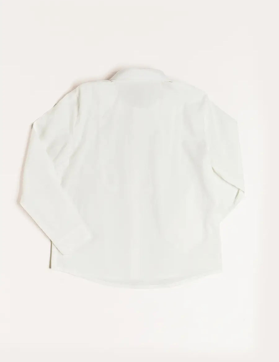 Contrast Button Formal Shirt in White (4-10yrs) Shirts  from Pepa London