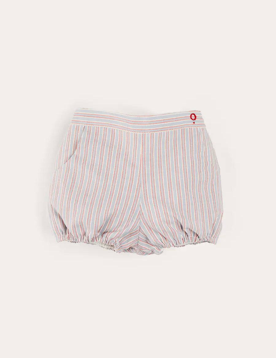 Beaufort Striped Button Detail Bloomers in Red (3mths-3yrs) BLOOMER from Pepa London