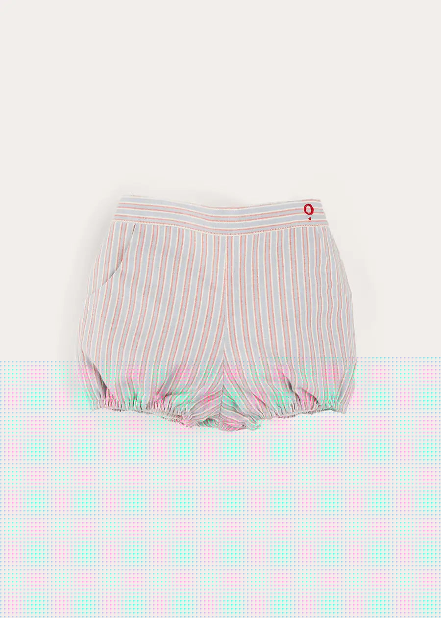 Beaufort Striped Button Detail Bloomers in Red (3mths-3yrs) BLOOMER from Pepa London