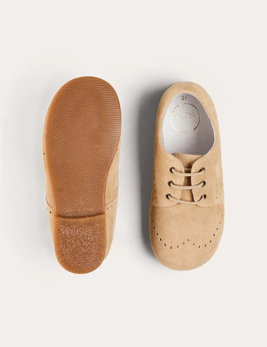 Suede Lace-Up Shoes in Beige (24-35EU) SHOES from Pepa London