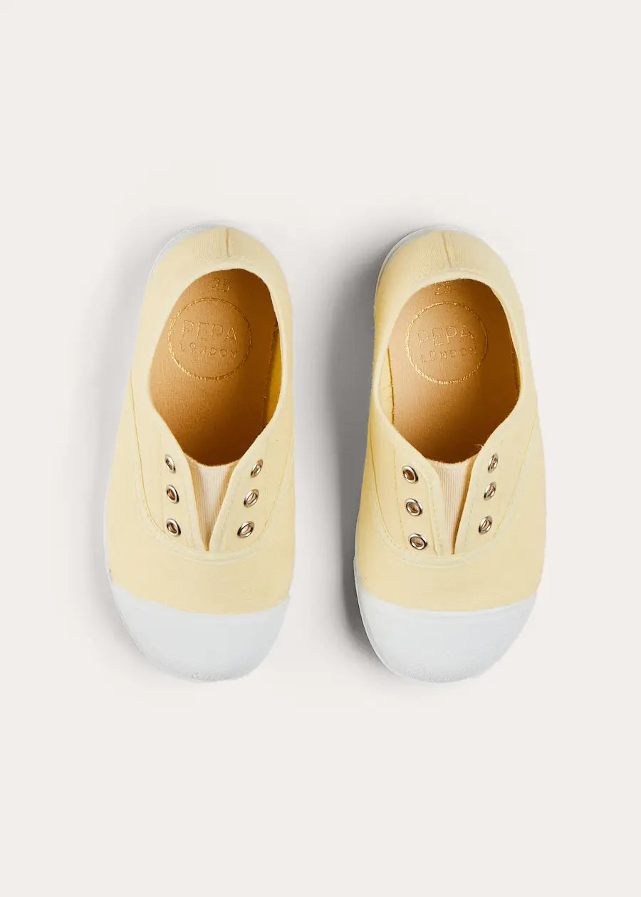 Canvas Plimsolls in Cream (20-35EU) SHOES from Pepa London