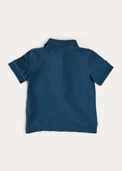 Plain Short Sleeve Polo Shirt in Navy (2-10yrs) TOPS & BODYSUITS from Pepa London