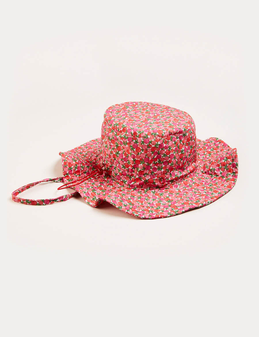 Annie Floral Print Beach Hat in Pink (1-8yrs) Accessories  from Pepa London