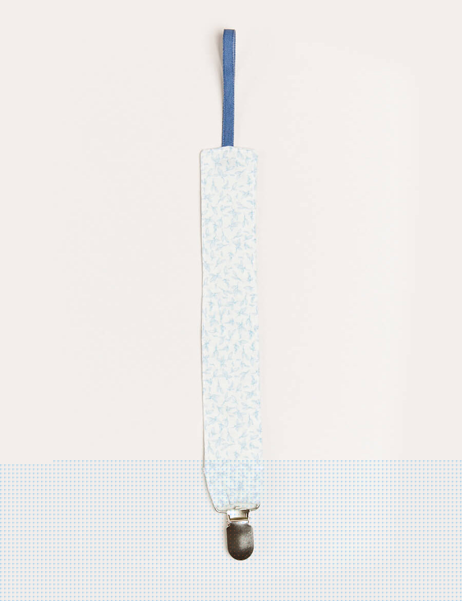 Elsie Floral Print Dummy Clip in Blue Accessories  from Pepa London