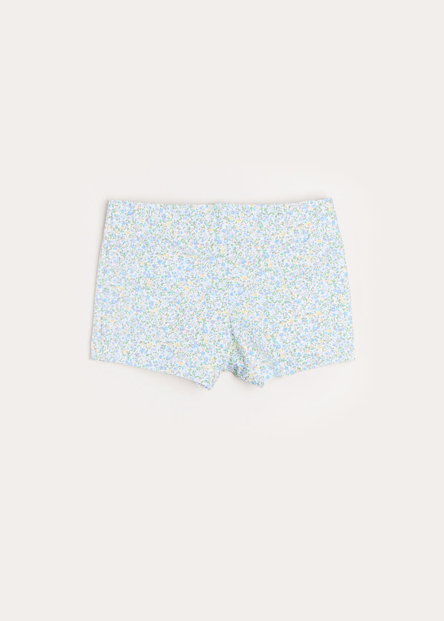 Floral Swim Shorts in Blue (12mths-6yrs) Swimwear  from Pepa London