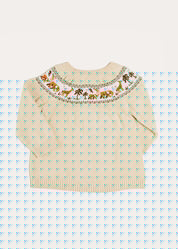 Safari Intarsia Cardigan in Beige (12mths-4yrs) Knitwear  from Pepa London