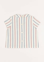 Striped Polo Collar Short Sleeve Shirt in Red (12mths-4yrs) Shirts  from Pepa London