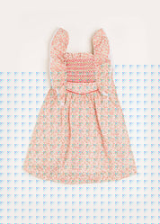 Emma Floral Print Smocked Sleeveless Dress in Red (12mths-10yrs) Dresses  from Pepa London