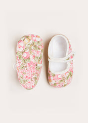 Floral Woven Mary Jane Baby Shoes in Pink (17-20EU) Shoes  from Pepa London
