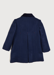 Single Breasted Scallop Detail Coat In Navy (12mths-10yrs) COATS  from Pepa London