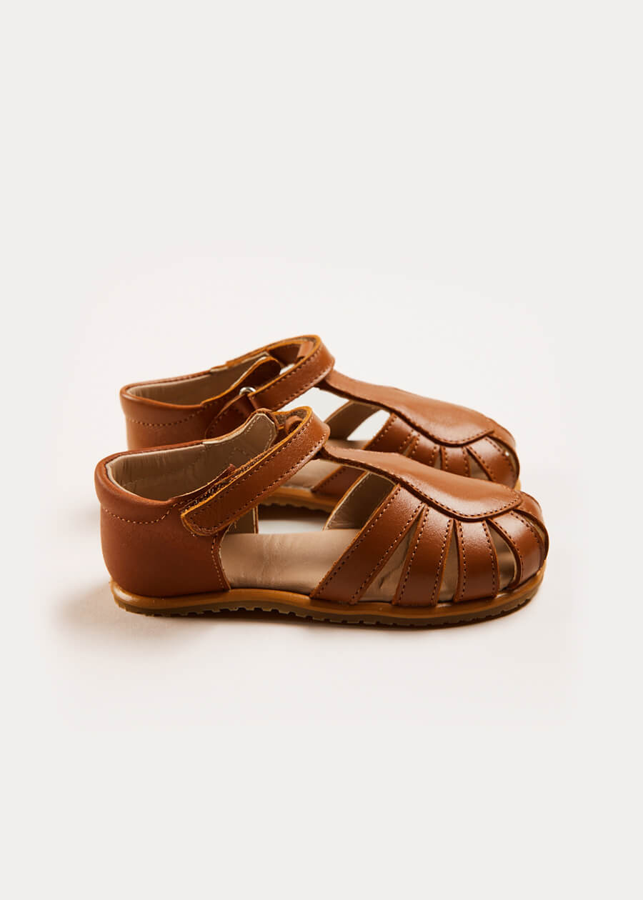 Leather Fishermans Sandals in Brown (21-27EU) Shoes  from Pepa London
