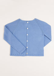 Plain Cardigan in Blue (6mths-10yrs) Knitwear from Pepa London