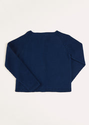 Plain Cardigan in Navy (6mths-10yrs) Knitwear  from Pepa London
