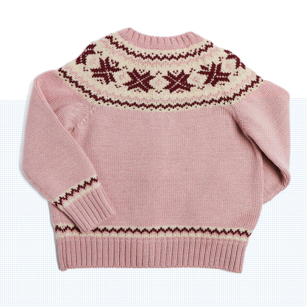 Classic Fair Isle Cardigan With Rib Details in Pink (12mths-10yrs) Knitwear  from Pepa London