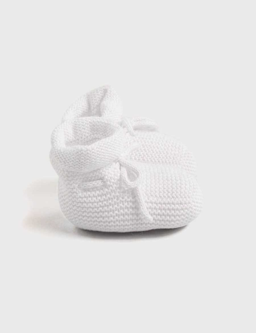 Knitted Booties in White Shoes  from Pepa London