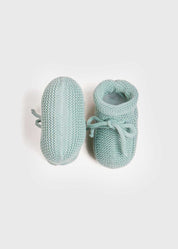 Knitted Booties in Green Shoes  from Pepa London