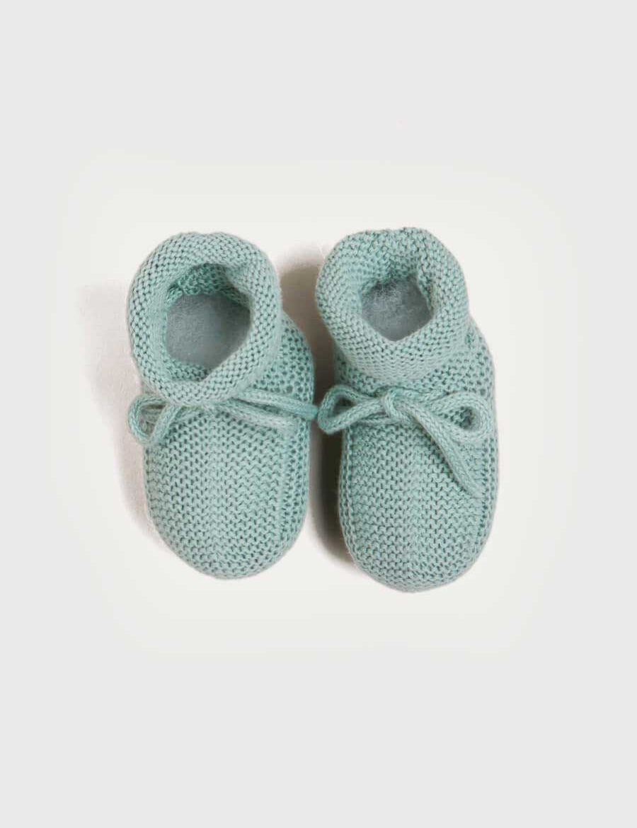 Knitted Booties in Green Shoes  from Pepa London