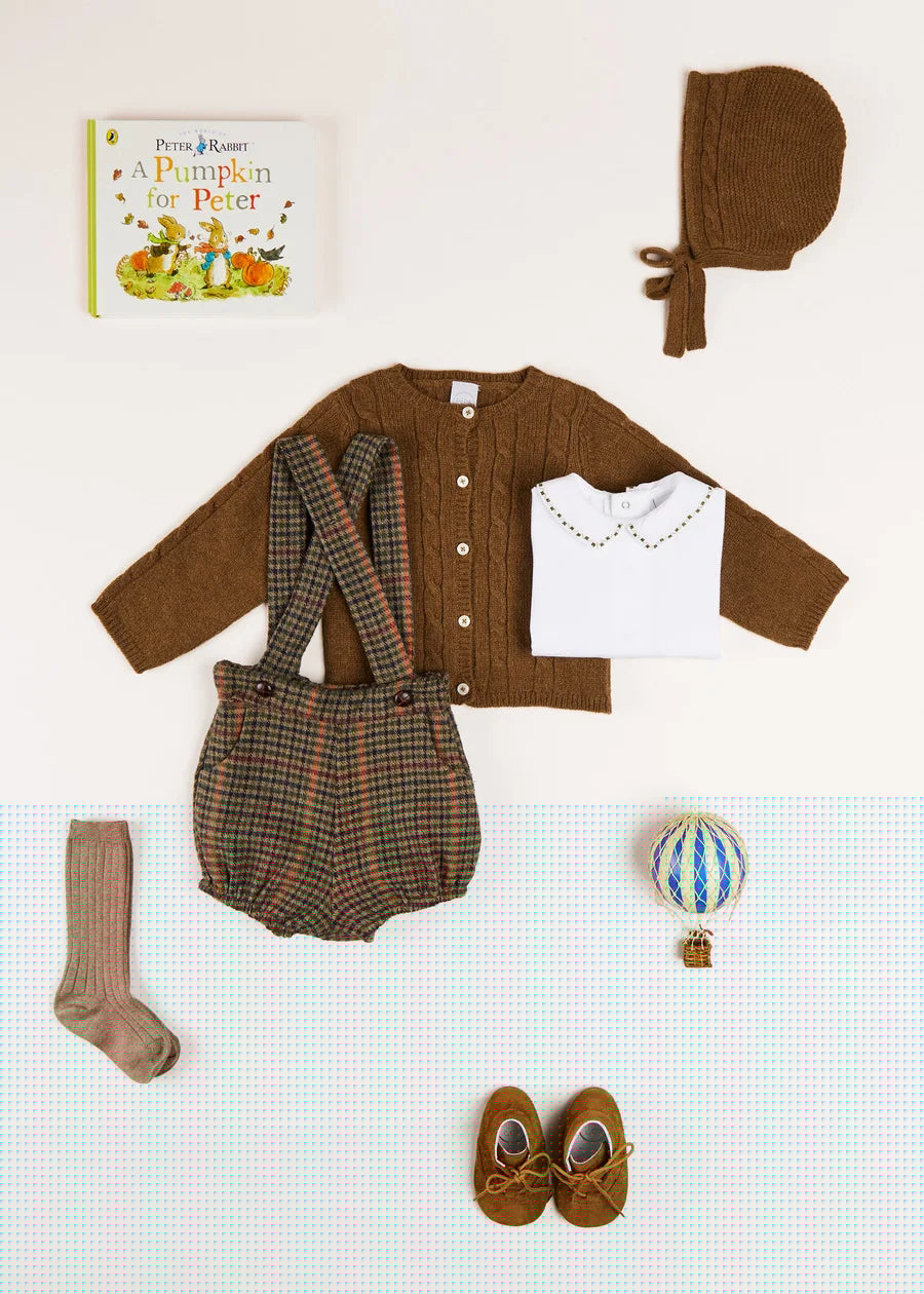 Embroidered Polo Collar Bodysuit in White (0mths-3yrs) Tops & Bodysuits from Pepa London