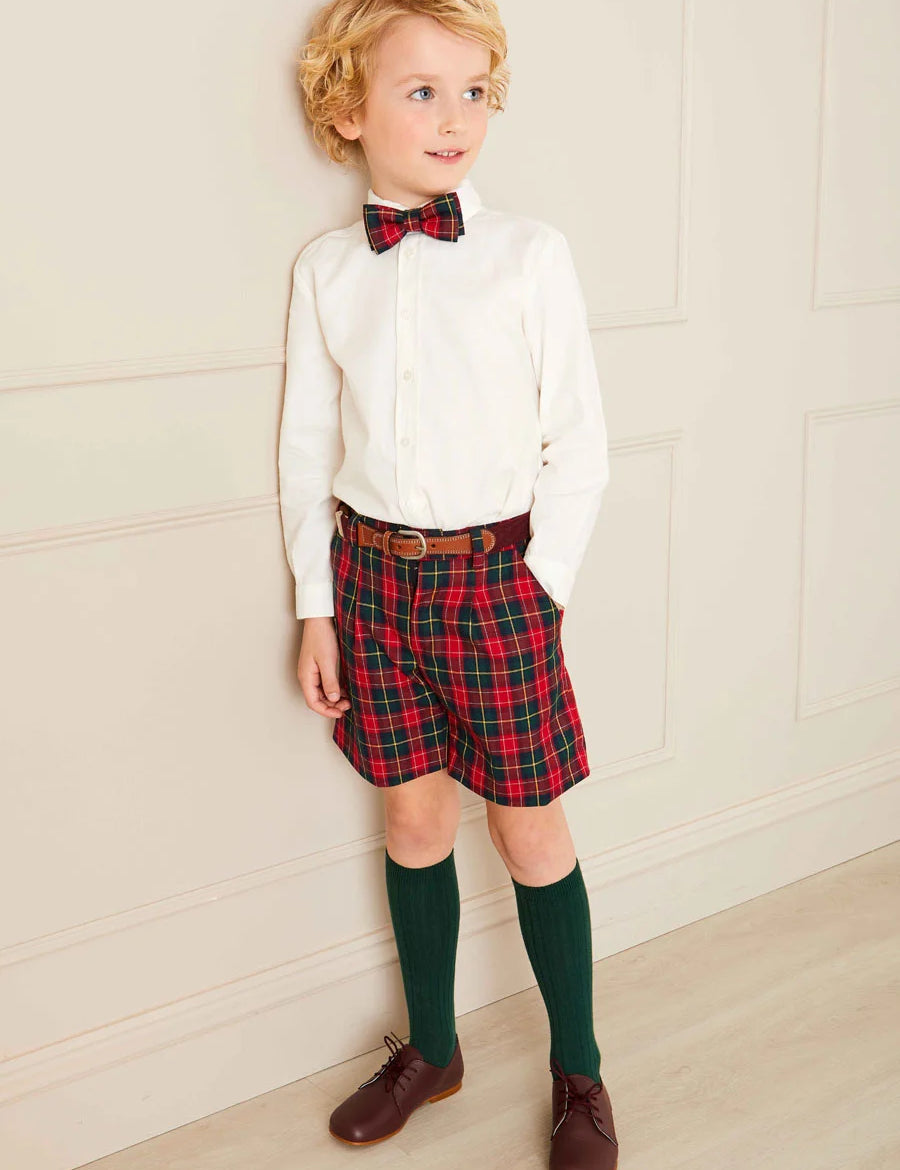 Belgravia Tartan Shorts in Red (4-10yrs) Shorts  from Pepa London