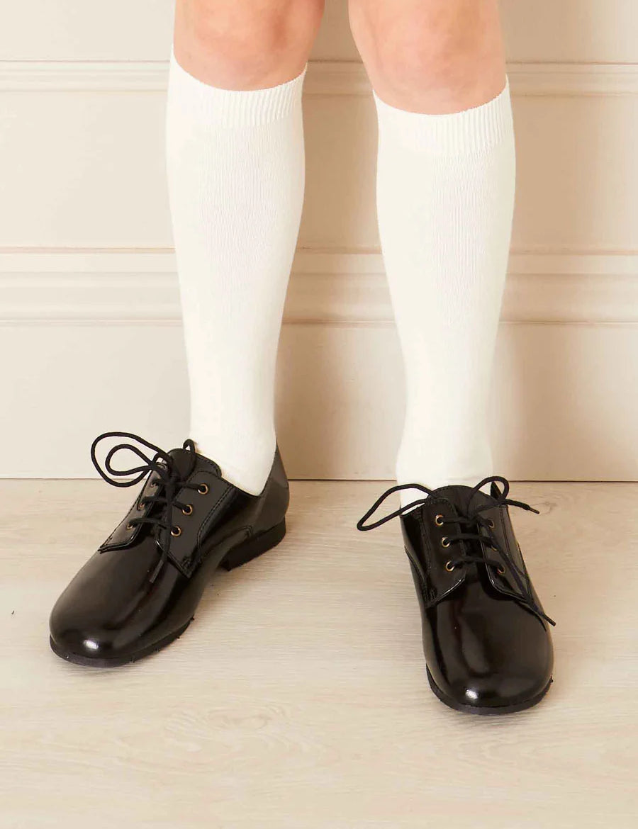 Leather Lace-Up Black Shoes (25-33EU) Shoes  from Pepa London