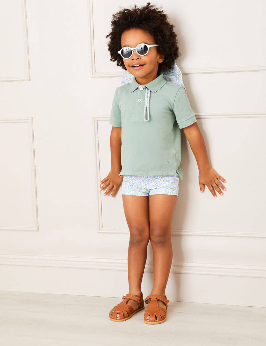 Floral Swim Shorts in Blue (12mths-6yrs) Swimwear  from Pepa London