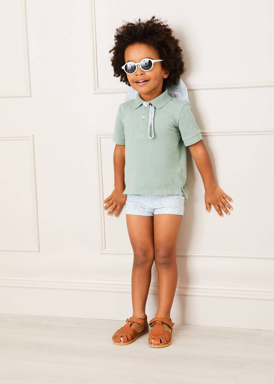 Floral Swim Shorts in Blue (12mths-6yrs) Swimwear  from Pepa London