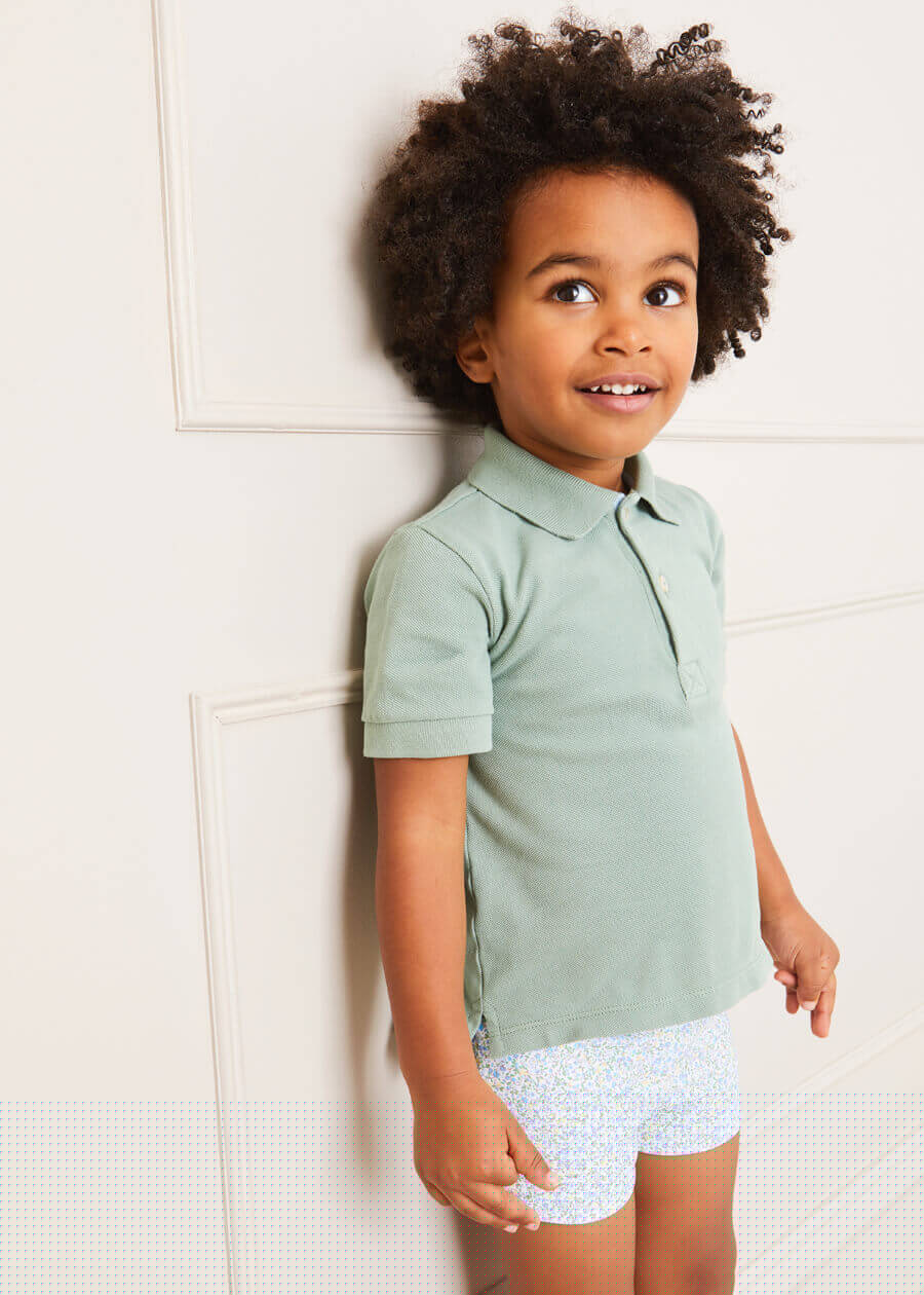Floral Swim Shorts in Blue (12mths-6yrs) Swimwear  from Pepa London
