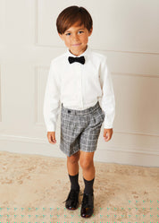 Polo Collar Long Sleeve Oxford Shirt in White (4-10yrs) Shirts  from Pepa London