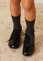 Leather Lace-Up Black Shoes (25-33EU) Shoes  from Pepa London