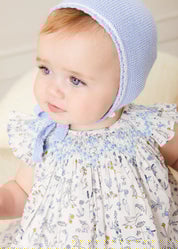 Ellis Sleeveless Dress with Bloomer and Bows in Blue Made with Liberty Fabric (1-12m) DRESSES from Pepa London
