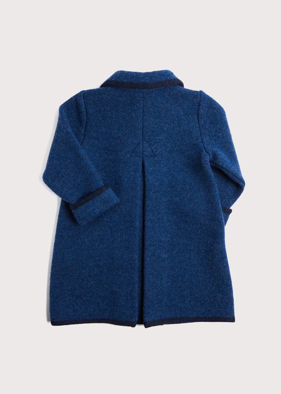 Austrian Double Breasted Navy Trim Coat in Blue (12mths-10yrs) Coats  from Pepa London