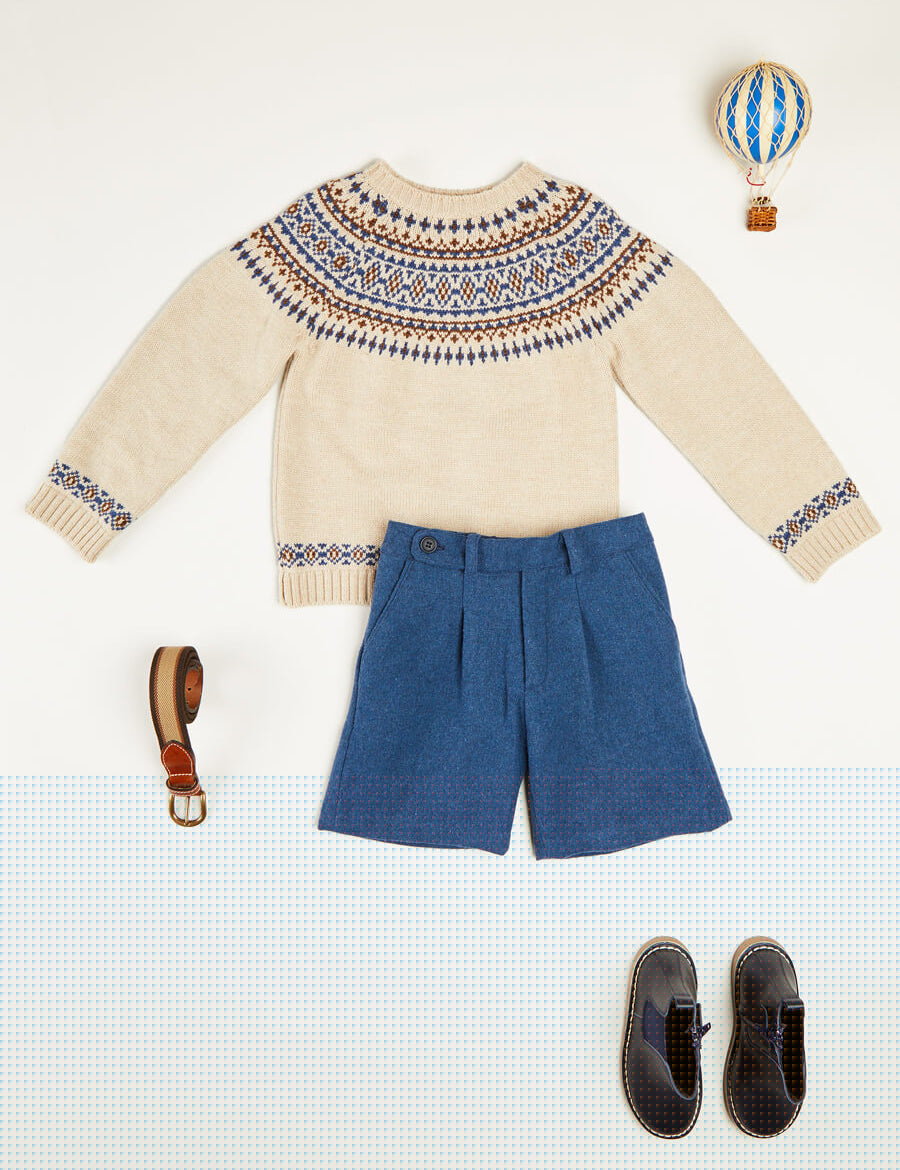 Fair Isle Merino Gift Set in Blue Look  from Pepa London
