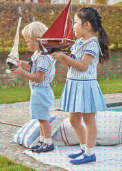 Multi Coloured Wooden Sailing Boat (Set Of 4) Toys  from Pepa London