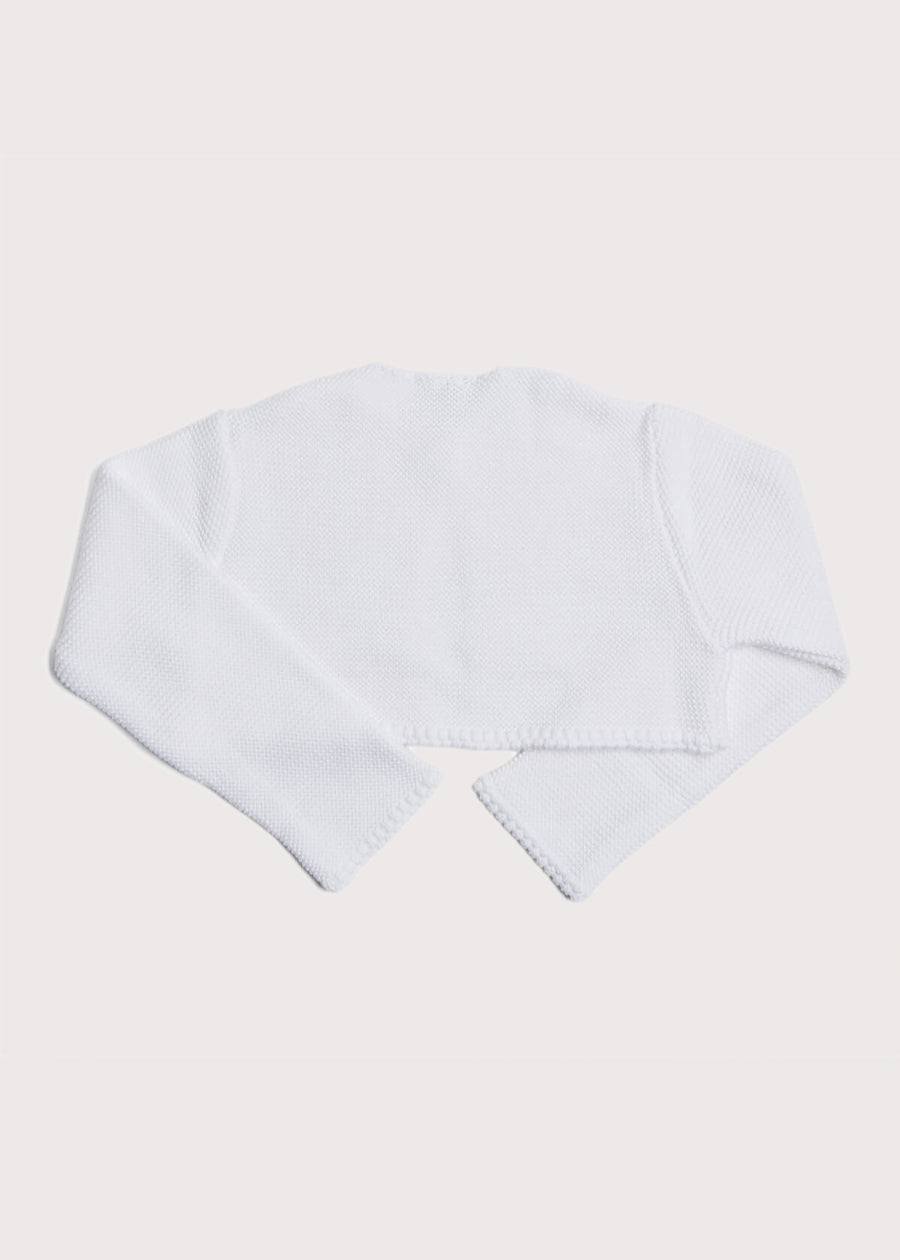 Girls Cropped Celebration Cardigan Ivory (12mths-8yrs) Knitwear  from Pepa London