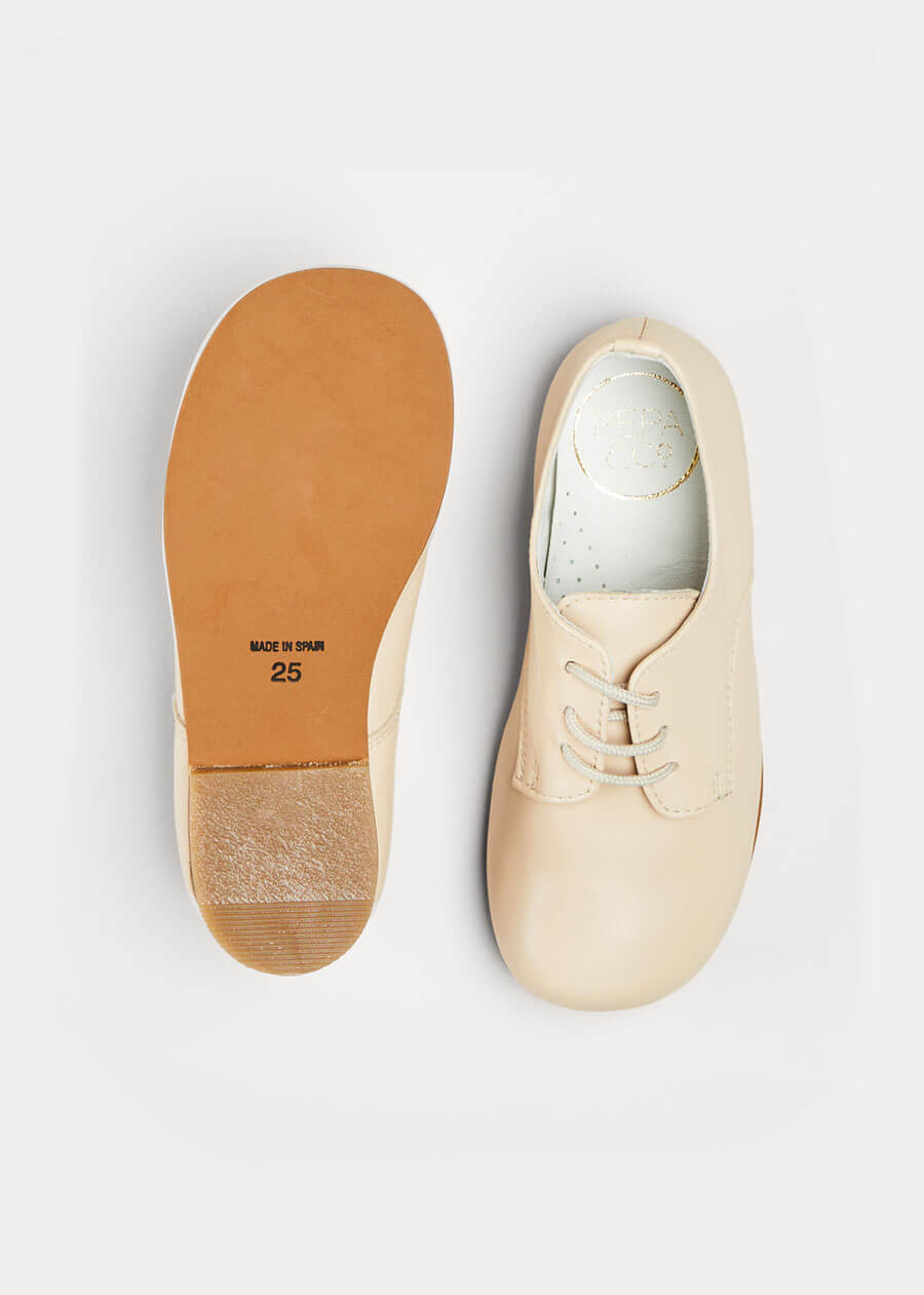 Boy's beige leather celebration shoes (20-36EU) Shoes  from Pepa London