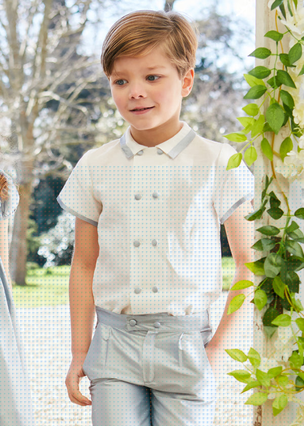 Boys Celebration Shorts Blue silk (4-10yrs) Shorts  from Pepa London