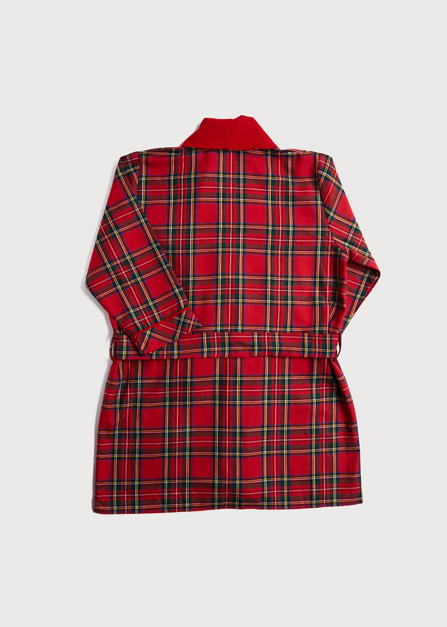 Belted Dressing Gown in Red Tartan (18mths-10yrs) Nightwear  from Pepa London