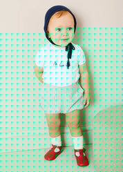 Embroidered Boat Motif Peter Pan Collar Bodysuit in White (1mth-3yrs) Tops & Bodysuits from Pepa London