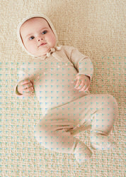 Knitted Lace Trim 2 Piece Set In Beige (1-6mths) ALL-IN-ONE  from Pepa London