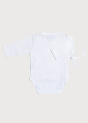 Newborn Side Tie Bodysuit With Rocking Horse Embroidery Pink (1-6mths) Tops & Bodysuits  from Pepa London
