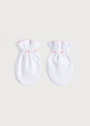 Pink Hand Smocked Mittens Accessories  from Pepa London
