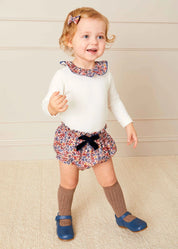 Brown Ribbed Knee-High Socks (3mths-10yrs) Socks from Pepa London