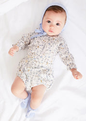 Ellis Floral Long Sleeve Blouse in Blue Made with Liberty Fabric (1-12m) BLOUSES from Pepa London